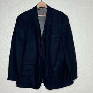 Oscar de la Renta Mens 44S Black Cashmere Blend Blazer Sport Coat Vintage